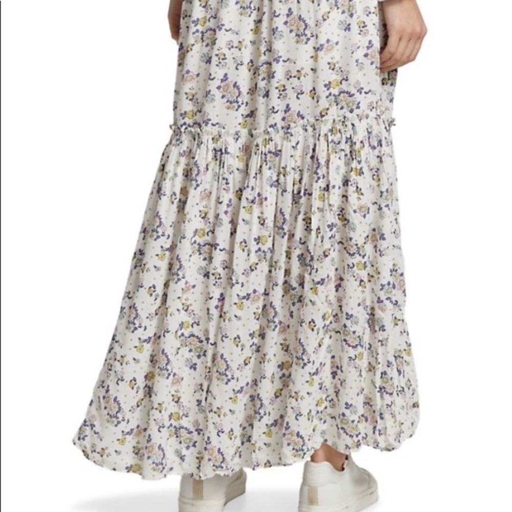 NEW Free People Secret Garden Cottagecore Floral Ruffle Maxi Skirt Set M - Picture 4 of 16